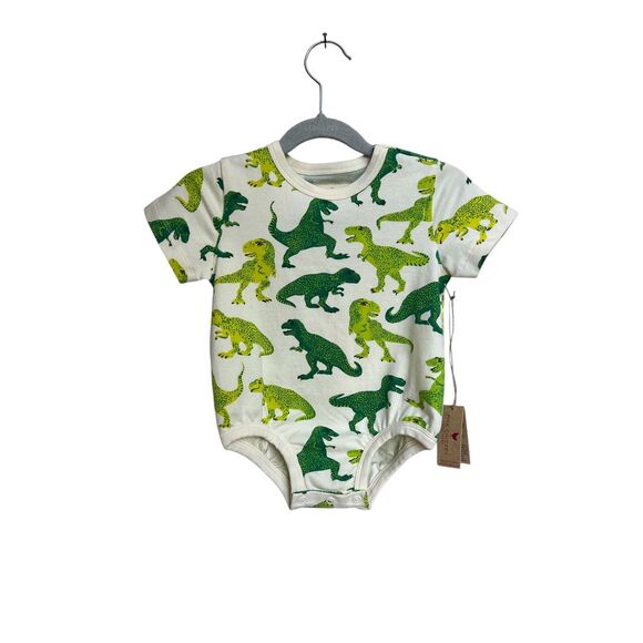Pink‎ Chicken Blue Rooster Dinosaur Organic Bubble T-Rex Onesie Size 6-12 months - Picture 1 of 6
